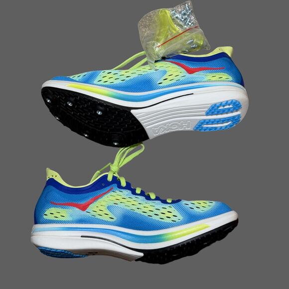 Hoka Cielo Track Spike FLYX USM6.5 USW8 NWOB Lettuce/Virtual Blue - Picture 2 of 6